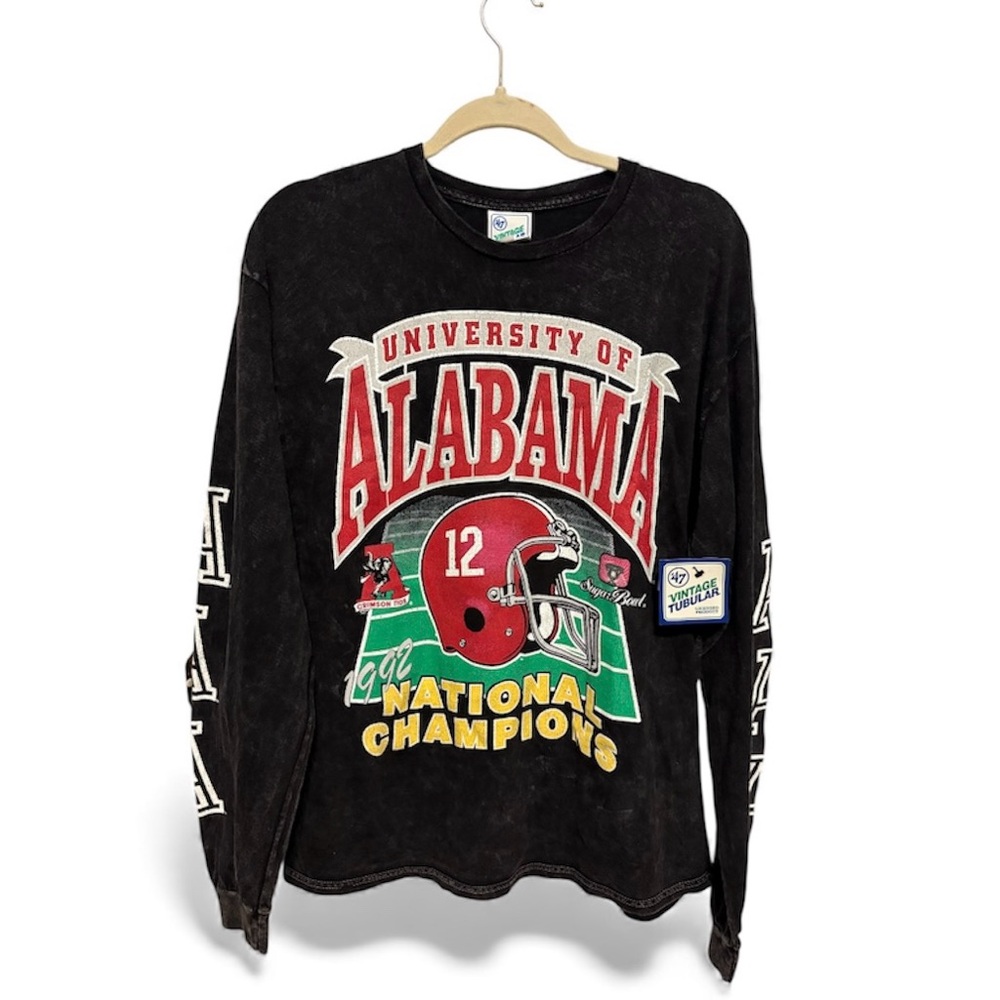 ‘47 Vintage Tubular Alabama Crimson Tide Football Long Sleeve T-Shirt Unisex S/M